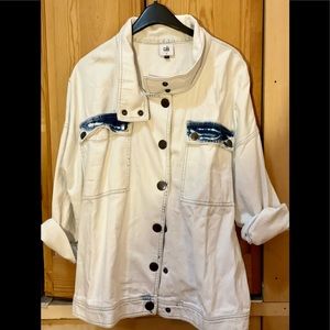 Cabi cowl neck denim shacket